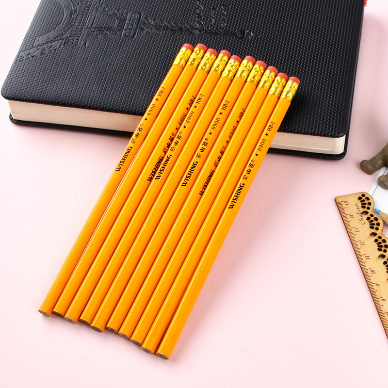 六角铅笔HB橡皮 大皮头小学生学习办公书写文具用品 木质儿童铅笔
